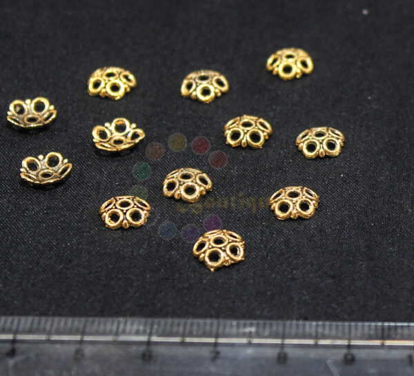 8mm antique gold bead cap