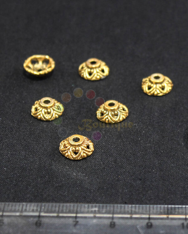 9mm antique gold bead cap