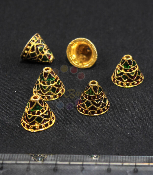 13*12mm antique gold bead cap Meenakari
