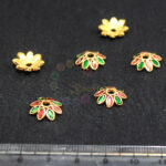 12mm antique gold bead cap Meenakari