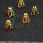 11*8mm antique gold bead cap Meenakari