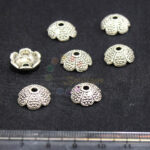 14mm antique silver bead cap