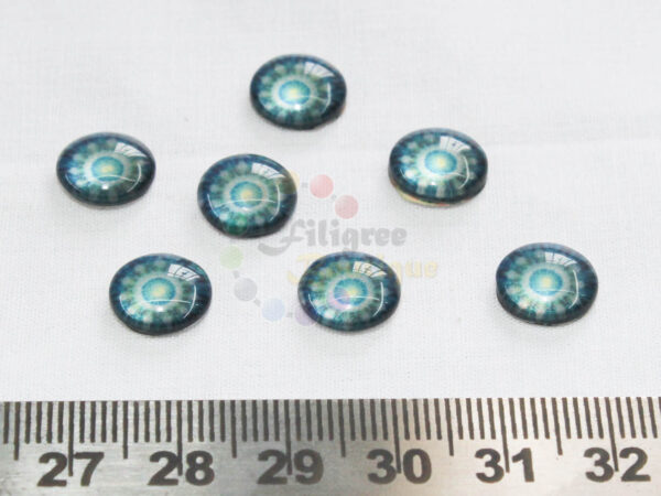9mm glass cabochons round (A)