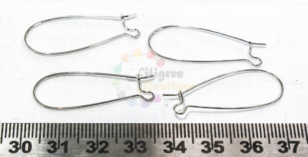 32mm  silver ear hook Brass