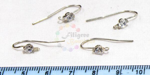 Brass   Silver Hook With White Stone