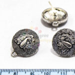 16mm Antique Silver Ear Stud (with loop)