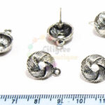 16*13mm Antique Silver  Ear Stud