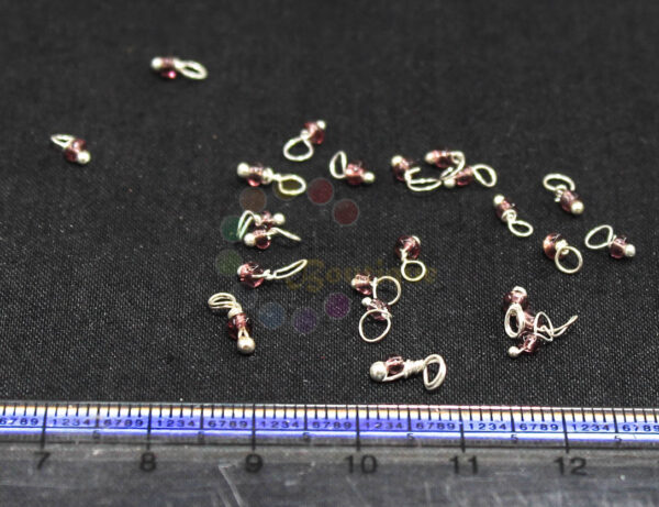 Purple Lorails 2mm Silver Loop 10 Gram -approx 300 Beads