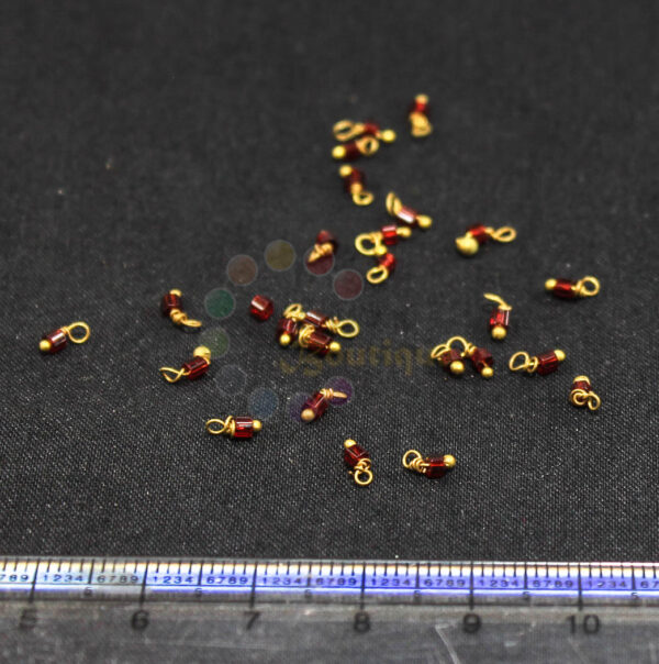 Maroon Lorails 2mm Gold Loop 10 Gram-approx 300 Beads