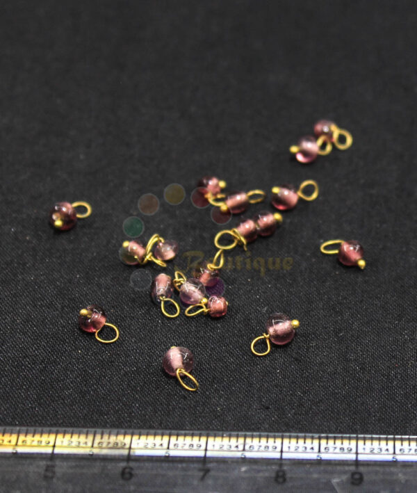 Purple Pink Lorails 3mm Gold Loop 10 Gram-approx 100 Beads