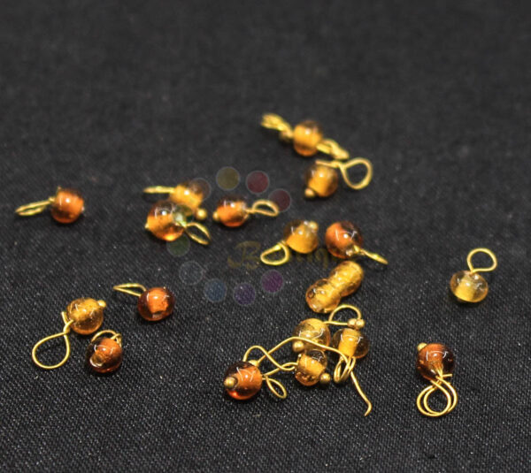Light Brown Lorails 3mm Gold Loop 10 Gram-approx 100 Beads
