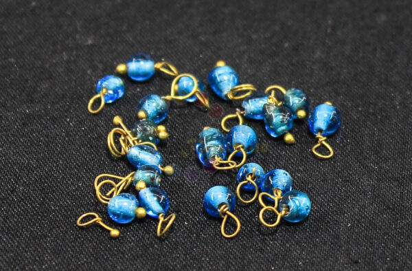 Blue Lorails 3mm Gold Loop 10 Gram-approx 100 Beads