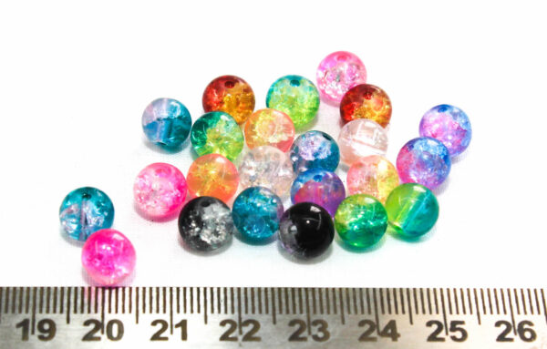 Two Tone Spray Painted Circle  Glass Beads 8mm