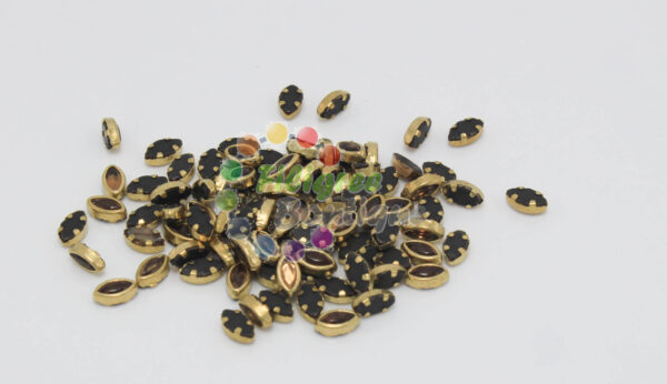 5mm Horse Eye Kundan Stone Gold - 5 gram pack