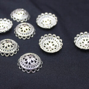 25x25mm Silver Bead Cap