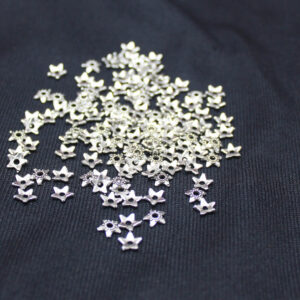 5mm Silver Bead Cap 1 gram Pack 11 Pairs In a  Pack