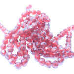 8mm Glass Beads Faceted, Round, about 43pcs/strand, 13.4inch; Red