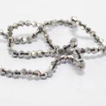 4mm Electroplate Crystal Glass Beads Strands, Rainbow Plated, Faceted Bicone,  about 92~96pcs/strand, Silver