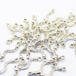 Alloy Bar Links connectors, Twist, Antique Silver Color, about 22.5mm long, 6mm wide, 3mm thick, hole: 1.5mm