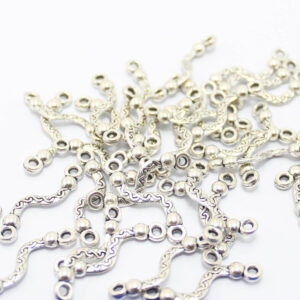 Alloy Bar Links connectors, Twist, Antique Silver Color, about 22.5mm long, 6mm wide, 3mm thick, hole: 1.5mm