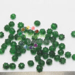 8mm Pumpkin Glass Bead Dark Green - 10 gm pack of Approx 25 beads