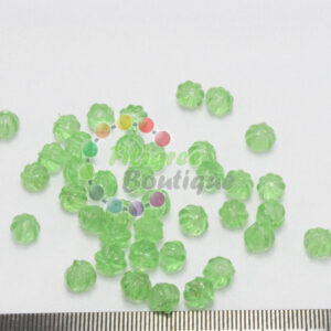 8mm Pumpkin Glass Bead Light Green - 10 gm pack of Approx 25 beads