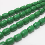 10x6mm - Glass Barrel Beads - 20 Beads in a pack - Green