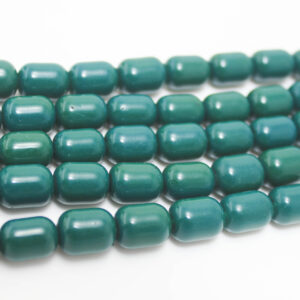 10x6mm - Glass Barrel Beads - 20 Beads in a pack - Dark Green