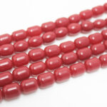 10x6mm - Glass Spray Painted Barrel Beads - 20 Beads in a pack - Maroon