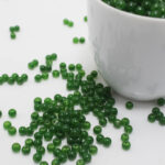 4mm - Glass Round Beads - 10gm pack approx 500 Beads in a pack - Dark Green