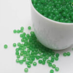 4mm - Glass Round Beads - 10gm pack approx 500 Beads in a pack - Light Green