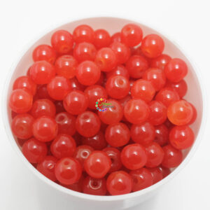 6mm - Glass Round Beads - 20 beads in a pack  - Dark Orange