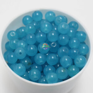 6mm - Glass Round Beads - 20 beads in a pack  - Blue
