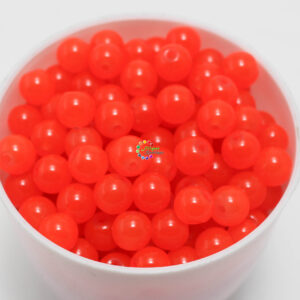 6mm - Glass Round Beads - 20 beads in a pack  - Light Orange