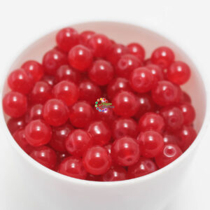 6mm - Glass Round Beads - 20 beads in a pack  - Red