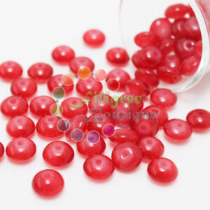 8mm - Glass Roundelle Beads - 20 Beads in a pack - Red