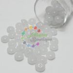 8mm - Glass Roundelle Beads - 20 Beads in a pack - White