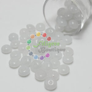 8mm - Glass Roundelle Beads - 20 Beads in a pack - White