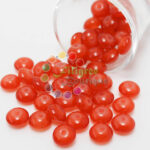 8mm - Glass Roundelle Beads - 20 Beads in a pack - Orange