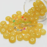 8mm - Glass Roundelle Beads - 20 Beads in a pack - Yellow