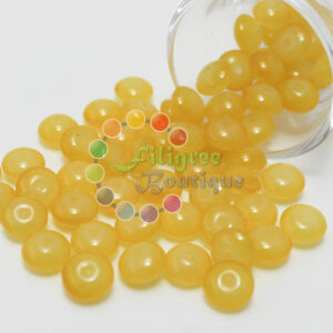 8mm - Glass Roundelle Beads - 20 Beads in a pack - Yellow
