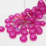 8mm - Glass Roundelle Beads - 20 Beads in a pack - Dark Pink