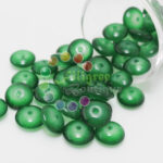 10mm - Glass Roundelle Beads - 20 Beads in a pack - Dark Green