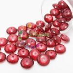 10mm - Glass Roundelle Beads - 20 Beads in a pack - Dark Red