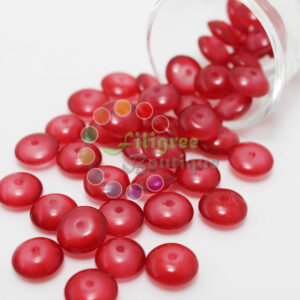 10mm - Glass Roundelle Beads - 20 Beads in a pack - Red