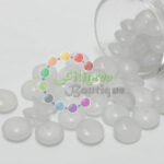 10mm - Glass Roundelle Beads - 20 Beads in a pack - White