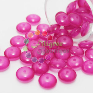 10mm - Glass Roundelle Beads - 20 Beads in a pack - Pink