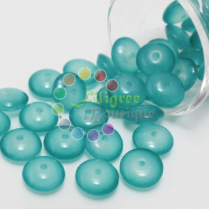 10mm - Glass Roundelle Beads - 20 Beads in a pack - Light Blue