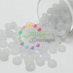 5mm - Glass Roundelle Beads - 20 Beads in a pack - White