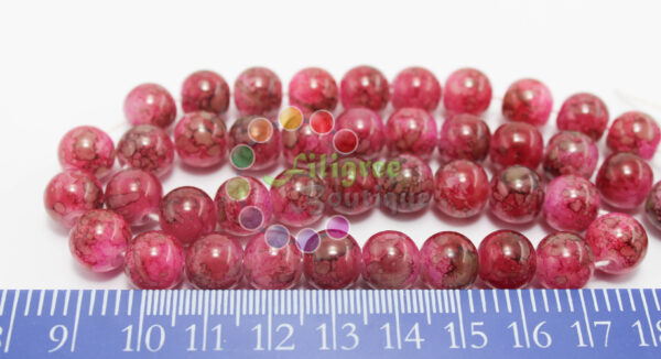 Glass Bead - Dark Pink  - 10mm - 20 beads in a pack